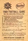 1969 Sun Valley Twisties Football Game Victoria #NNO Peter Bedford Back